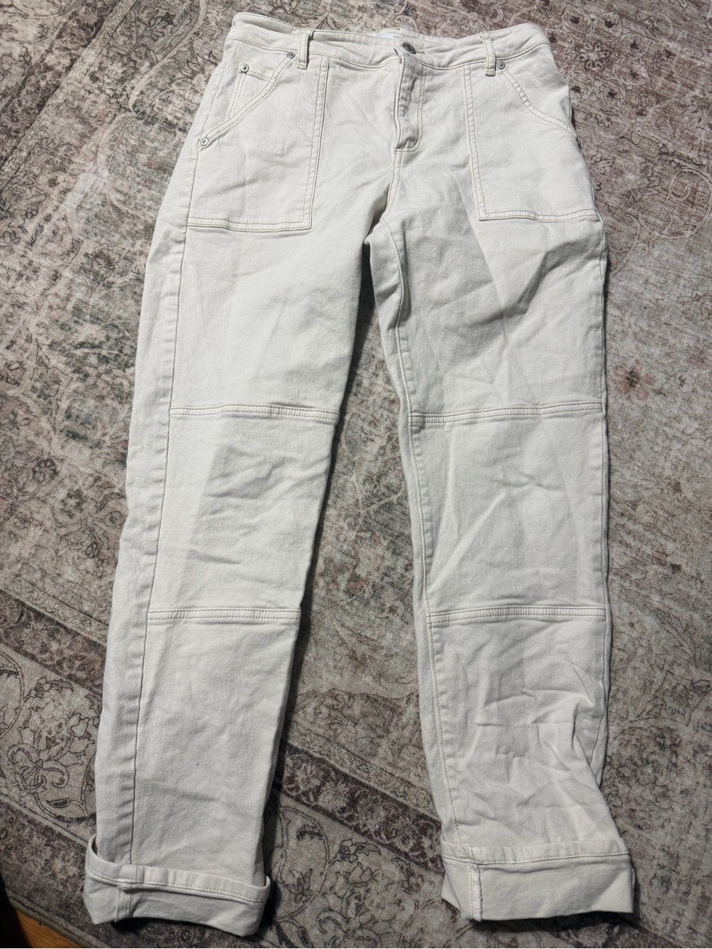 Women’s  Loft Cream Utility Girlfriend Pants size 4